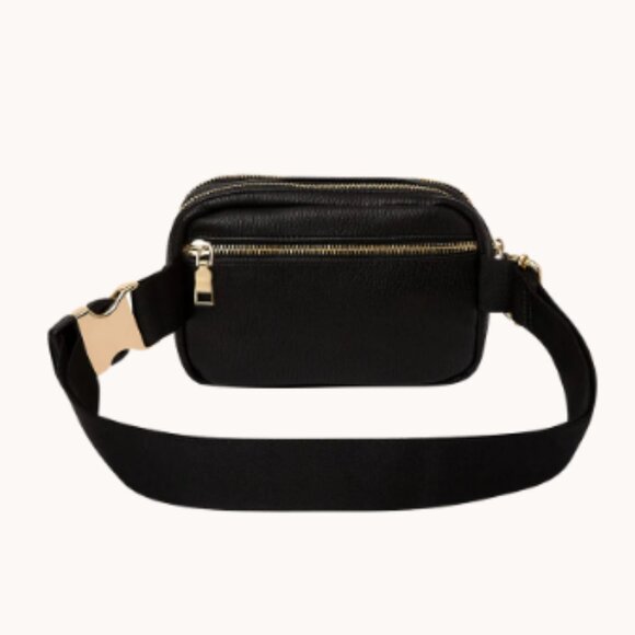 Poppy & Peonies "On The Run" Vegan Leather Belt Bag in black *NWT - Picture 3 of 16